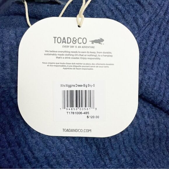NWT Toad & Co Wiggins Wool Sweater Dress Women’s Size Small Navy Blue Active NEW - Picture 8 of 11